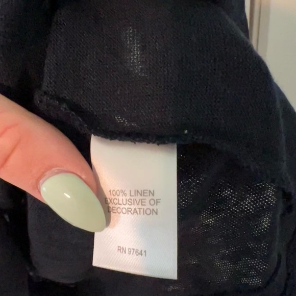 NWT J. Jill Love Linen Navy Blue Bobble Knit Top - Picture 6 of 7